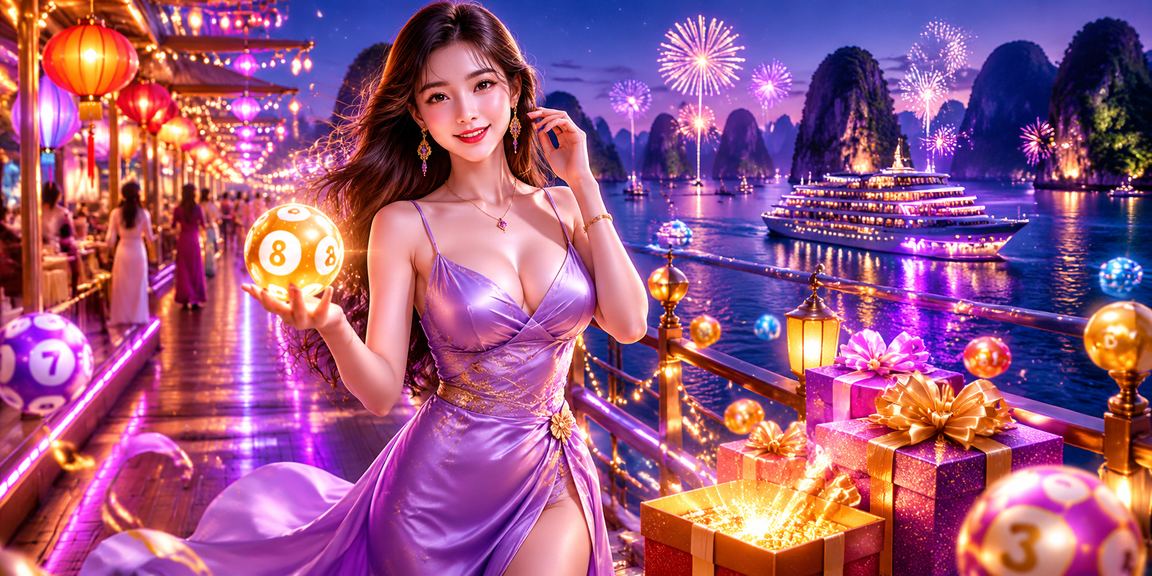 Người dùng tại vịnh Hạ Long theo dõi điểm VIP qua điện thoại vào ban đêm