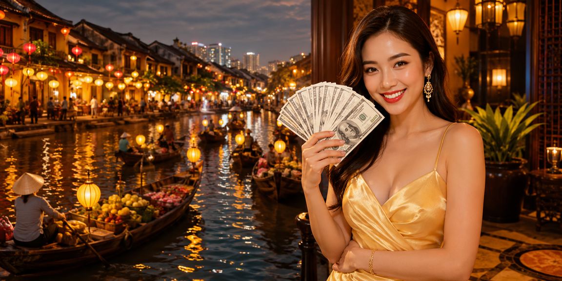 Người dùng Hà Nội đăng nhập tài khoản cá cược trực tuyến dưới ánh đèn lồng